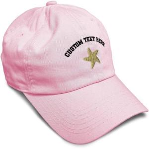 imageCustom Soft Baseball Cap Gold Starfish Embroidery Ocean and Twill Cotton Dad Hats for Men WomenSoft Pink Personalized Text Here