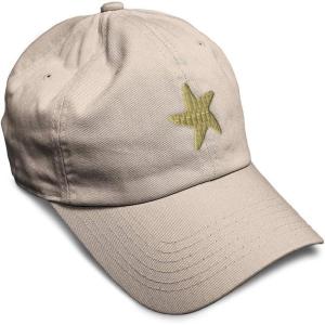 imageCustom Soft Baseball Cap Gold Starfish Embroidery Ocean and Twill Cotton Dad Hats for Men WomenStone Design Only