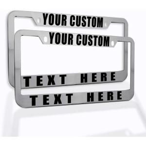 imageSpeedy Pros Funny License Plate Frame Custom Personalized Text Zinc Cute Car Accessories License Plate Holder Black 2 Holes 1 FrameChrome 2 Holes