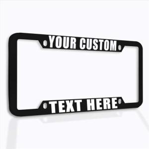 imageSpeedy Pros Funny License Plate Frame Custom Personalized Text Zinc Cute Car Accessories License Plate Holder Black 4 Holes 1 Frame
