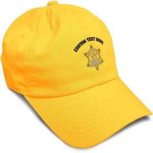imageSoft Baseball Cap Animal Control A Embroidery Police Officer Animal Control Cotton Dad Hats for Men ampamp WomenGolden Yellow Personalized Text Here