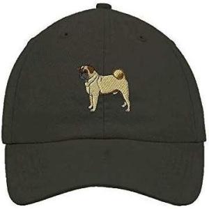 imageSoft Baseball Cap Pug Dog A Embroidery Dogs Pug Twill Cotton Wolf Dad Hats for Men ampamp WomenDark Grey Design Only