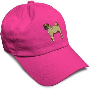 imageSoft Baseball Cap Pug Dog A Embroidery Dogs Pug Twill Cotton Wolf Dad Hats for Men ampamp WomenHot Pink Design Only