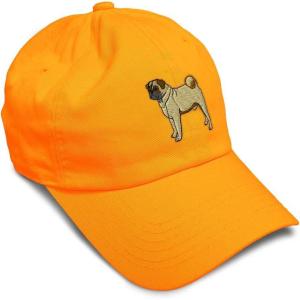 imageSoft Baseball Cap Pug Dog A Embroidery Dogs Pug Twill Cotton Wolf Dad Hats for Men ampamp WomenOrange Design Only