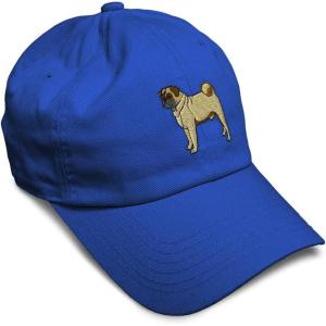 imageSoft Baseball Cap Pug Dog A Embroidery Dogs Pug Twill Cotton Wolf Dad Hats for Men ampamp WomenRoyal Blue Design Only