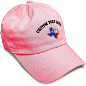 imageSoft Baseball Cap Texas State Flag Map A Embroidery Flags State Cotton Country Dad Hats for Men ampamp WomenCoral Personalized Text Here