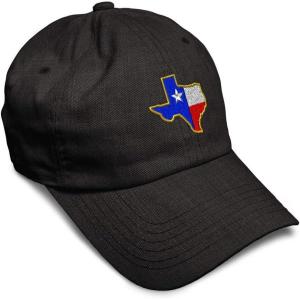 imageSoft Baseball Cap Texas State Flag Map A Embroidery Flags State Cotton Country Dad Hats for Men ampamp WomenDark Denim Design Only