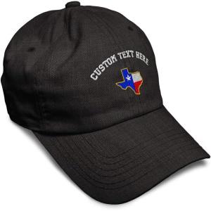 imageSoft Baseball Cap Texas State Flag Map A Embroidery Flags State Cotton Country Dad Hats for Men ampamp WomenDark Denim Personalized Text Here