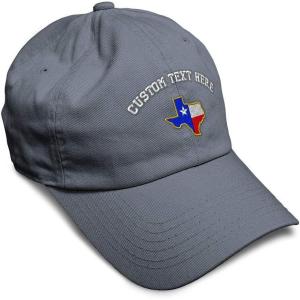 imageSoft Baseball Cap Texas State Flag Map A Embroidery Flags State Cotton Country Dad Hats for Men ampamp WomenDark Grey Personalized Text Here