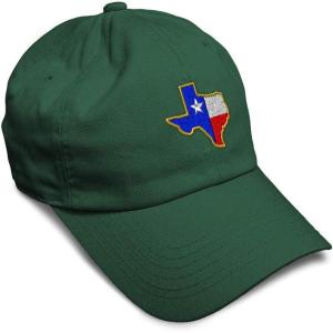 imageSoft Baseball Cap Texas State Flag Map A Embroidery Flags State Cotton Country Dad Hats for Men ampamp WomenForest Green Design Only