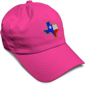 imageSoft Baseball Cap Texas State Flag Map A Embroidery Flags State Cotton Country Dad Hats for Men ampamp WomenHot Pink Design Only