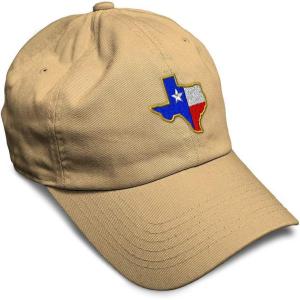 imageSoft Baseball Cap Texas State Flag Map A Embroidery Flags State Cotton Country Dad Hats for Men ampamp WomenKhaki Design Only