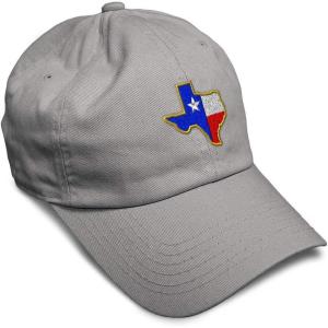 imageSoft Baseball Cap Texas State Flag Map A Embroidery Flags State Cotton Country Dad Hats for Men ampamp WomenLight Grey Design Only