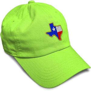 imageSoft Baseball Cap Texas State Flag Map A Embroidery Flags State Cotton Country Dad Hats for Men ampamp WomenLime Design Only