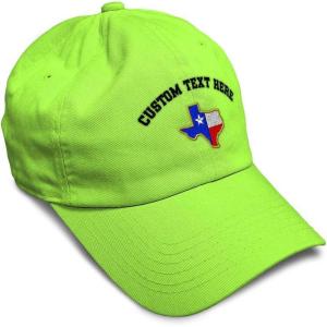 imageSoft Baseball Cap Texas State Flag Map A Embroidery Flags State Cotton Country Dad Hats for Men ampamp WomenLime Personalized Text Here