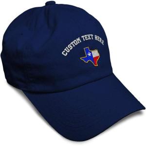 imageSoft Baseball Cap Texas State Flag Map A Embroidery Flags State Cotton Country Dad Hats for Men ampamp WomenNavy Personalized Text Here