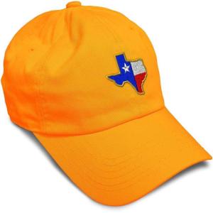 imageSoft Baseball Cap Texas State Flag Map A Embroidery Flags State Cotton Country Dad Hats for Men ampamp WomenOrange Design Only