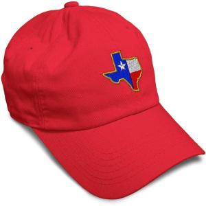 imageSoft Baseball Cap Texas State Flag Map A Embroidery Flags State Cotton Country Dad Hats for Men ampamp WomenRed Design Only