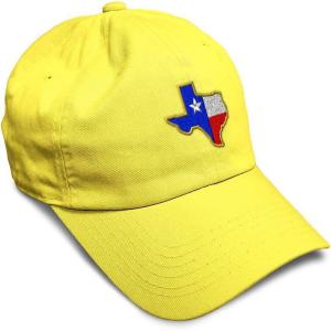 imageSoft Baseball Cap Texas State Flag Map A Embroidery Flags State Cotton Country Dad Hats for Men ampamp WomenYellow Design Only