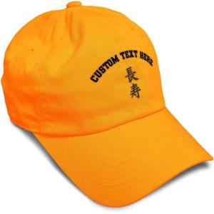 imageSpeedy Pros Soft Baseball Cap Long Life Japanese Kanji Grey Symbols Cotton Embroidered Dad Hats for Men ampamp WomenOrange Personalized Text Here