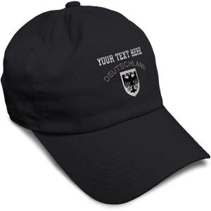 imageSoft Baseball Cap Deutschland Black German Eagle Flags World Cup Soccer Cotton Dad Hats for Men ampamp WomenBlack Personalized Text Here