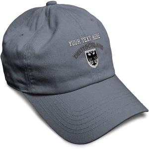 imageSoft Baseball Cap Deutschland Black German Eagle Flags World Cup Soccer Cotton Dad Hats for Men ampamp WomenDark Grey Personalized Text Here