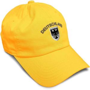 imageSoft Baseball Cap Deutschland Black German Eagle Flags World Cup Soccer Cotton Dad Hats for Men ampamp WomenGolden Yellow Design Only