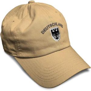 imageSoft Baseball Cap Deutschland Black German Eagle Flags World Cup Soccer Cotton Dad Hats for Men ampamp WomenKhaki Design Only