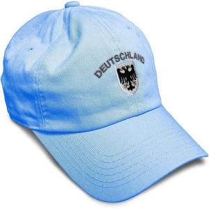 imageSoft Baseball Cap Deutschland Black German Eagle Flags World Cup Soccer Cotton Dad Hats for Men ampamp WomenLight Blue Design Only