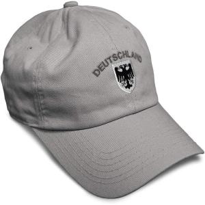 imageSoft Baseball Cap Deutschland Black German Eagle Flags World Cup Soccer Cotton Dad Hats for Men ampamp WomenLight Grey Design Only