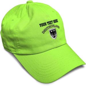 imageSoft Baseball Cap Deutschland Black German Eagle Flags World Cup Soccer Cotton Dad Hats for Men ampamp WomenLime Personalized Text Here