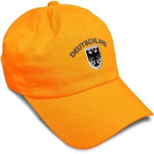 imageSoft Baseball Cap Deutschland Black German Eagle Flags World Cup Soccer Cotton Dad Hats for Men ampamp WomenOrange Design Only