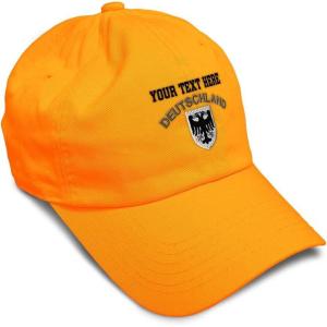 imageSoft Baseball Cap Deutschland Black German Eagle Flags World Cup Soccer Cotton Dad Hats for Men ampamp WomenOrange Personalized Text Here
