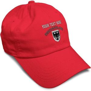 imageSoft Baseball Cap Deutschland Black German Eagle Flags World Cup Soccer Cotton Dad Hats for Men ampamp WomenRed Personalized Text Here