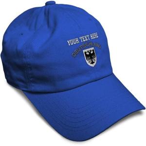 imageSoft Baseball Cap Deutschland Black German Eagle Flags World Cup Soccer Cotton Dad Hats for Men ampamp WomenRoyal Blue Personalized Text Here