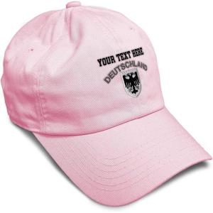 imageSoft Baseball Cap Deutschland Black German Eagle Flags World Cup Soccer Cotton Dad Hats for Men ampamp WomenSoft Pink Personalized Text Here