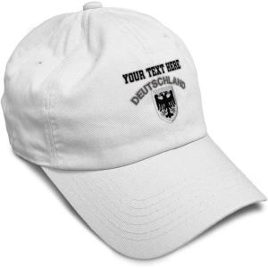 imageSoft Baseball Cap Deutschland Black German Eagle Flags World Cup Soccer Cotton Dad Hats for Men ampamp WomenWhite Personalized Text Here
