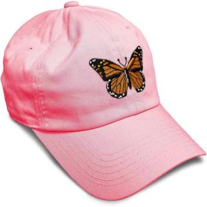 imageSoft Baseball Cap Monarch Butterfly Embroidery Insects Butterfly Embroidery Cotton Dad Hats for Men ampamp WomenCoral Design Only