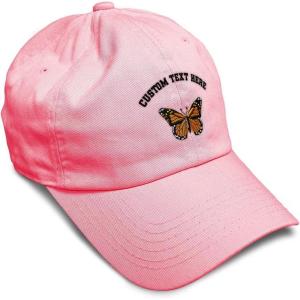imageSoft Baseball Cap Monarch Butterfly Embroidery Insects Butterfly Embroidery Cotton Dad Hats for Men ampamp WomenCoral Personalized Text Here