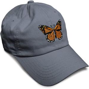 imageSoft Baseball Cap Monarch Butterfly Embroidery Insects Butterfly Embroidery Cotton Dad Hats for Men ampamp WomenDark Grey Design Only