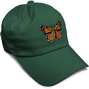 imageSoft Baseball Cap Monarch Butterfly Embroidery Insects Butterfly Embroidery Cotton Dad Hats for Men ampamp WomenForest Green Design Only