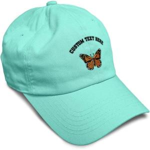 imageSoft Baseball Cap Monarch Butterfly Embroidery Insects Butterfly Embroidery Cotton Dad Hats for Men ampamp WomenMint Personalized Text Here