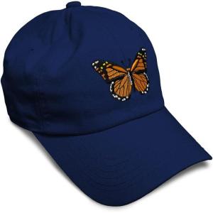 imageSoft Baseball Cap Monarch Butterfly Embroidery Insects Butterfly Embroidery Cotton Dad Hats for Men ampamp WomenNavy Design Only