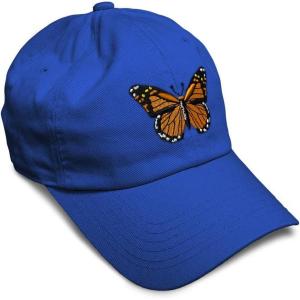 imageSoft Baseball Cap Monarch Butterfly Embroidery Insects Butterfly Embroidery Cotton Dad Hats for Men ampamp WomenRoyal Blue Design Only