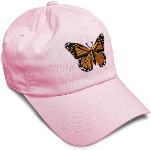 imageSoft Baseball Cap Monarch Butterfly Embroidery Insects Butterfly Embroidery Cotton Dad Hats for Men ampamp WomenSoft Pink Design Only