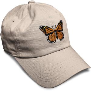imageSoft Baseball Cap Monarch Butterfly Embroidery Insects Butterfly Embroidery Cotton Dad Hats for Men ampamp WomenStone Design Only