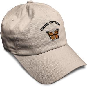 imageSoft Baseball Cap Monarch Butterfly Embroidery Insects Butterfly Embroidery Cotton Dad Hats for Men ampamp WomenStone Personalized Text Here