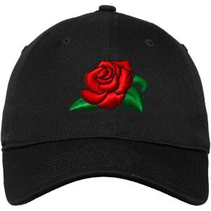 imageSoft Baseball Cap Rose Flower A Embroidery Nature ampamp Plants Twill Cotton Dad Hats for Men Women Buckle Closure Black Design Only