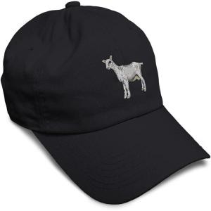 imageSoft Baseball Cap Saanen Goat Embroidery Farm Animals Cotton Red Tractor Dad Hats for Men ampamp WomenBlack Design Only