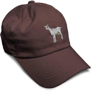 imageSoft Baseball Cap Saanen Goat Embroidery Farm Animals Cotton Red Tractor Dad Hats for Men ampamp WomenBrown Design Only